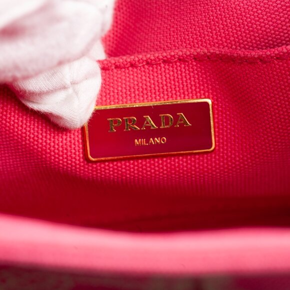 Authentic Pink Prada Canapa Small Logo Tote Bag - Picture 8 of 12